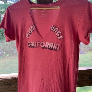 American Eagle Distressed Cutout Tee